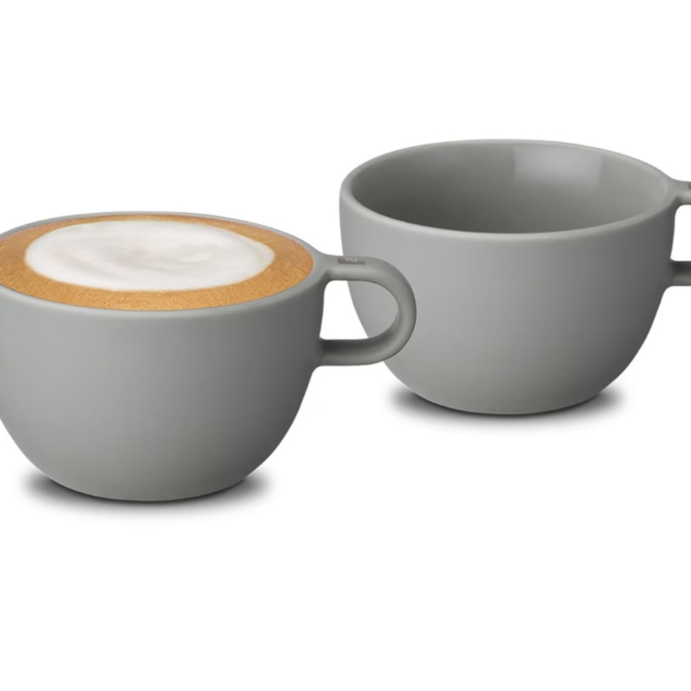 Nespresso Set of 2 NWT Barista Cappuccino Cups Medium Ceramic Porcelain Coffee
